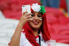 Íránské fanynky na zápase Írán - Španělsko na MS 2018