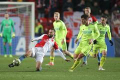 Josef Hušbauer v zápase 18. kola první ligy Slavia - Karviná