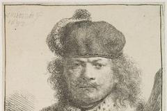 Rembrandt van Rijn: Autoportrét se vztyčenou šavlí, 1634