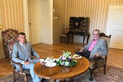 Miloš Zeman a Andrej Babiš na schůzi v Lánech, červenec 2019