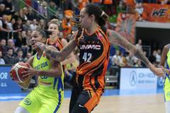 Alyssa Thomasová (USK Praha) v zápase Euroligy 2019-20 proti Jekatěrinburgu