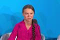 Aktivistka Greta Thunbergová při projevu v OSN.