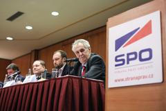 Volební sjezd SPO Zemanovci - Miloš Zeman, Martin Nejedlý, Vratislav Mynář - 28.3.2018