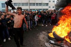 Demonstrace proti plánu Donalda Trumpa v pásmu Gazy.