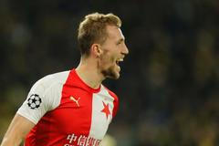 Tomáš Souček slaví gól v zápase LM Borussia Dortmund - Slavia