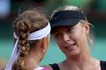 Petra Kvitová a Maria Šarapovová po semifinále French Open 2012