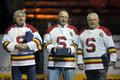 Legendy hokejové Sparty: zleva Jaroslav Šíma, Pavel Richter a Jan Gusta Havel (2012)