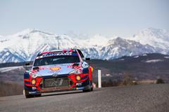 Pilot Hyundai Ott Tänak při testech na Rallye Monte Carlo 2020