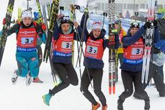 Francie, biatlon, Anais Bescondová, Célia Aymonierová, Anais Chevalierová, Justine Braisazová