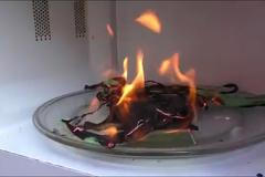 Rouška v mikrovlnce může způsobit požár