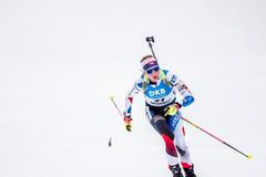 Markéta Davidová při sprintu na MS 2020 v Anterselvě