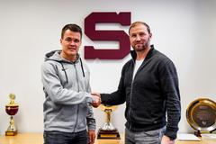 hokej, extraliga 2019/2020, Sparta Praha, obránce Ville Koistinen a ředitel klubu Petr Ton