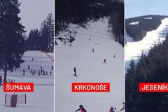 Sněhu je na českých horách stále dost. Oteplení lyžaře neodrazuje