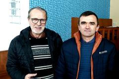 Ukrajinec Petro Terpay a vězeňský kaplan Pavel Kočnar v Praze