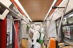 Dezinfekce v MHD tramvaj