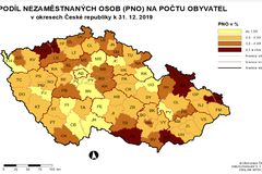 Mapa PNO na počtu obyvatel