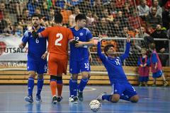 Kvalifikace MS 2020 ve futsalu, Česko - Kazachstán: Douglas Júnior (14) slaví gól Kazachů