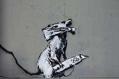 Banksy, krysa, Centre Pompidou, Paříž, umění, streetart