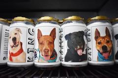 Ztracená fenka Hazel na plechovce piva společnosti Motorworks Brewing