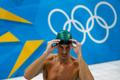 FILE PHOTO: South African swimmer Roland Schoeman attends a training session at the Aquatics Centre before the start of the London 2012 Olympic Games in London