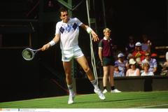 Ivan Lendl na záběrech z roku 1983. V semifinále Wimbledonu ho porazil Yannick Noah