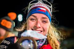 Markéta Davidová slaví třetí místo ve sprintu žen v rámci SP v Novém Městě na Moravě