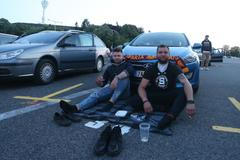 Autokino na Strahově, kde fanoušci sledovali ligový zápas Sparty s Plzní