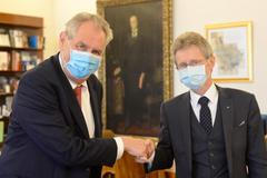 Prezident Miloš Zeman přijal 19. května předsedu Senátu Miloš Vystrčil