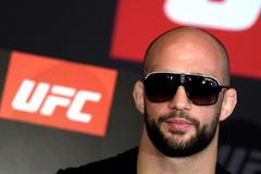 Volkan Oezdemir of Switzerland attends a news conference ahead of the Ultimate Fighting Championship (UFC) gala in Stockholm Globe Arena, in Stockholm