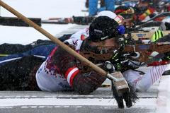 Soči 2014, biatlon hromadný start M: Dominik Landertinger, Rakousko
