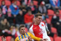 Jiří Texl a Lukáš Provod v zápase 22. kola Slavia - Opava