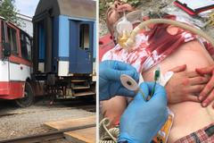 Simulovaná srážka autobusu a vlaku