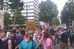 Protesty zdravotníků v Marseille.