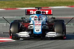 George Russell ve Williamsu při prvních testech F1 v Barceloně 2020
