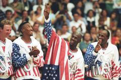 Dream tým na OH 1992: Larry Bird , Michael Jordan,  Scottie Pippen aClyde Drexler