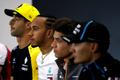 Piloti F1 Daniel Ricciardo, Lewis Hamilton, Lando Norris a George Russell (2019)