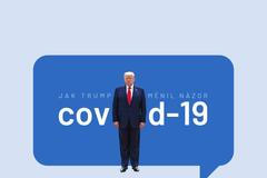 grafika - covid-19 - jak Trump měnil názor
