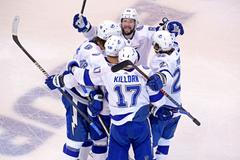 Ondřej Palát slaví branku v play off NHL 2020