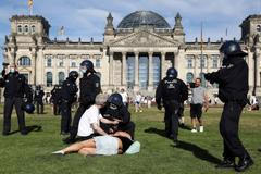 Německo policie demonstrace