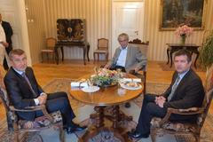 Schůzka prezidenta s Andrejem Babišem a Janem Hamáčkem v Lánech