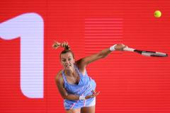 Petra Kvitová v semifinále tenisové exhibice Bett 1 Aces Berlín 2