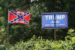 vlajka, konfederace, Donald Trump, plakát, volby, 2020, USA, prezident