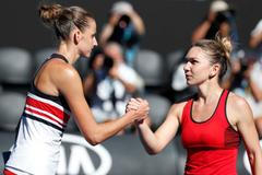 Simona Halepová a Karolína Plíšková na Australian Open 2018