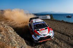 Elfyn Evans v Toyotě na trati Turecké rallye 2020