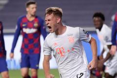Joshua Kimmich slaví gól ve čtvrtfinále LM Barcelona - Bayern