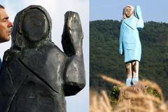 Nová socha Melanie Trumpové už strašáka do zelí tolik nepřipomíná