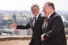 Mike Pompeo, Andrej Babiš, Monika Babišová, ministr zahraničí, USA, návštěva, setkání, Kramářova vila, Praha