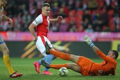 Stanislav Tecl a Vilém Fendrich v zápase 22. kola Slavia - Opava