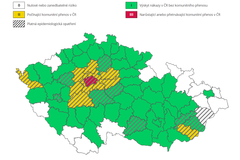 mapa, koronavirus, covid-19, semafor, riziko, kraje