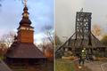 Kostel sv. Michaela - srovnávací foto
